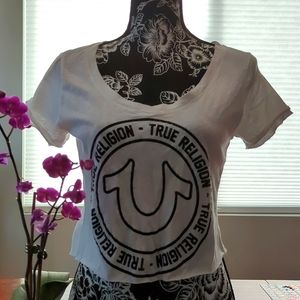 True Religion Reconstructed Crop Tee Sz S